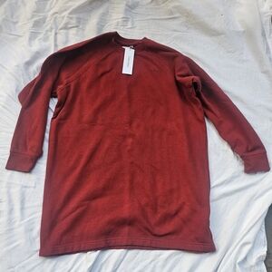 Calvin Klein Rich Burgundy Long Sleeve Tee Oversize Small